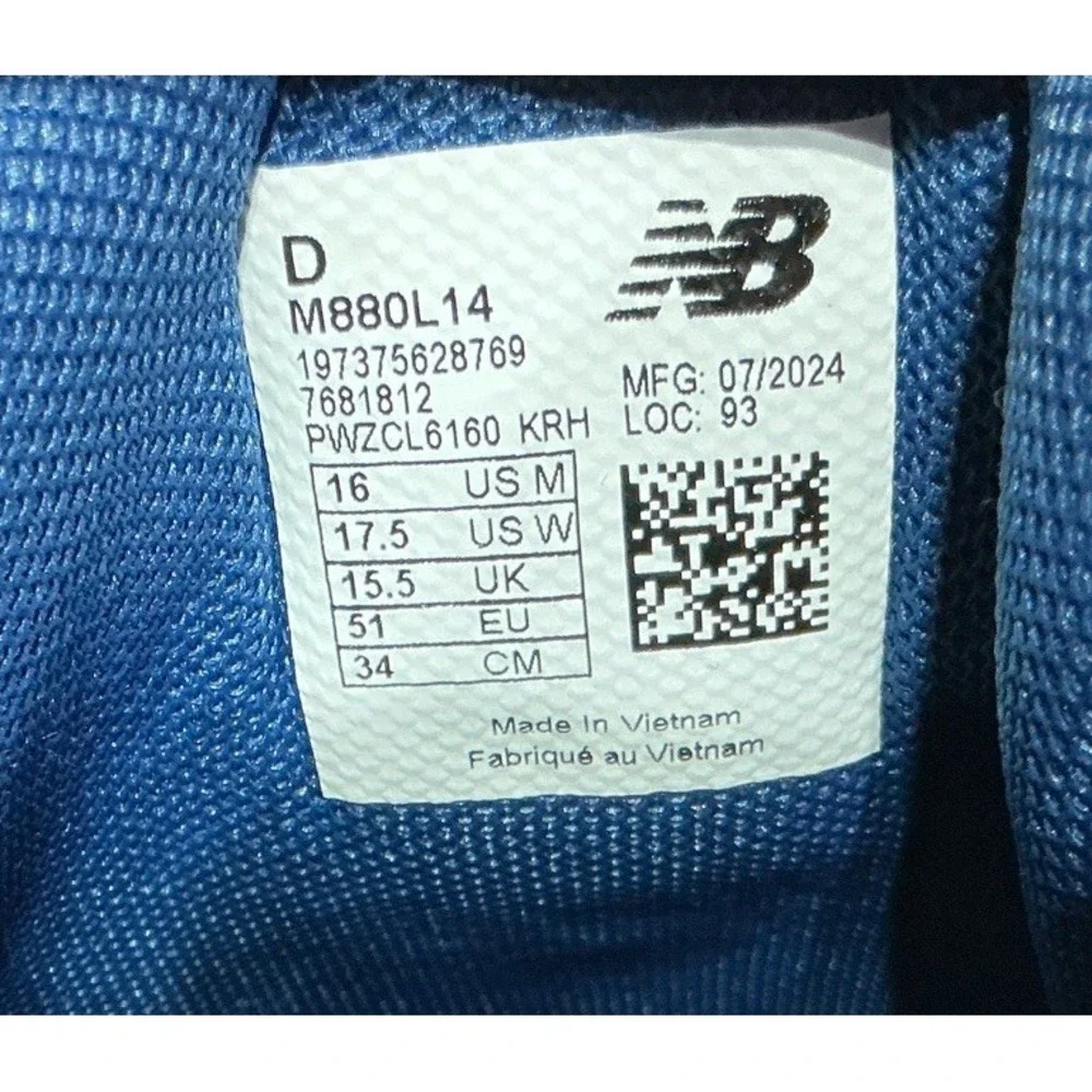 New Balance Fresh Foam X 880v14 Blue Running Sneakers M880L14 Men's Size 16 D
